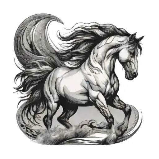 native horse tattoo design idea