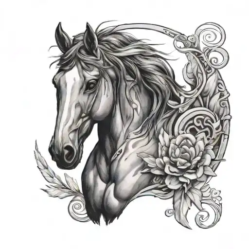 native war horse tattoo design idea
