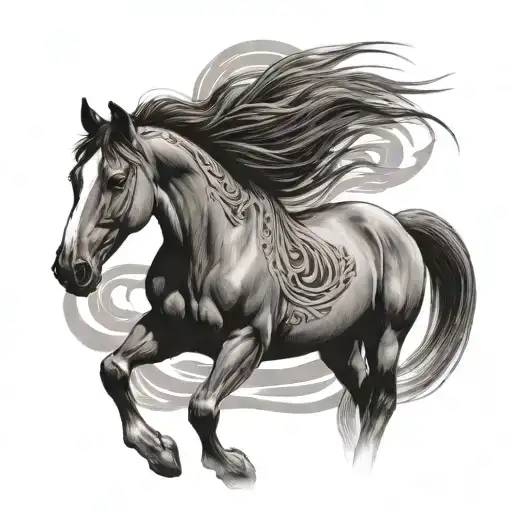 native horse tattoo design idea