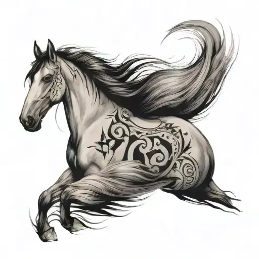 native horse tattoo design idea