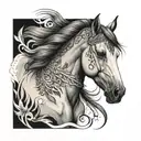 native horse tattoo design idea