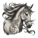 native horse tattoo design idea