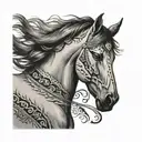 native horse tattoo design idea