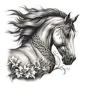 native horse tattoo design idea