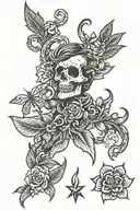 goth and stoner tattoo design idea