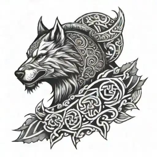 Viking, Ragnar, Wolve, honor tattoo design idea