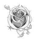 Rose and sword  tattoo design idea