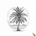 palm tree, crown Royal  tattoo design idea