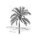 palm tree, crown Royal  tattoo design idea