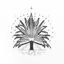palm tree, crown Royal bottle tattoo design idea