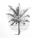 palm tree, crown Royal bottle tattoo design idea