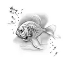 Goldfish tattoo design idea
