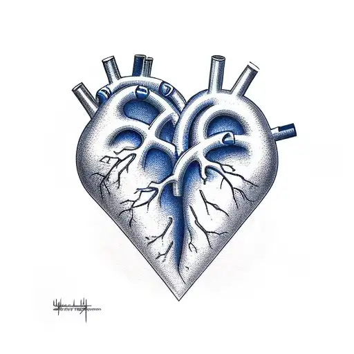heart crying grief blue tattoo design idea