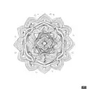 heart crying grief blue mandala tattoo design idea