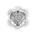 heart crying grief blue mandala tattoo design idea