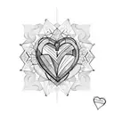 heart crying grief blue tattoo design idea