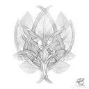 Ivy leaf loganberry leaf and willow branch intertwined Celtic  tattoo design idea