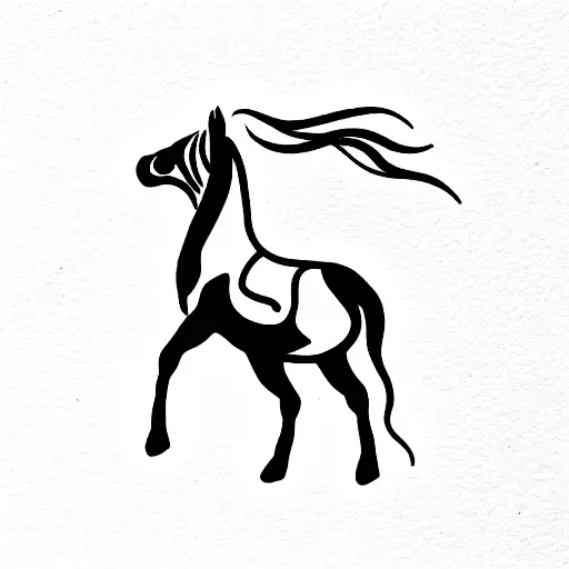 caballo en la orilla del mar tattoo design idea