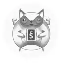 A black-grey tattoo of a student sitting on a pile of money, smoking a joint tattoo design idea