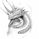 blue eyes white dragon tattoo design idea