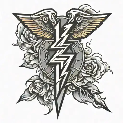 thunderbolt symbol of Zeus tattoo design idea
