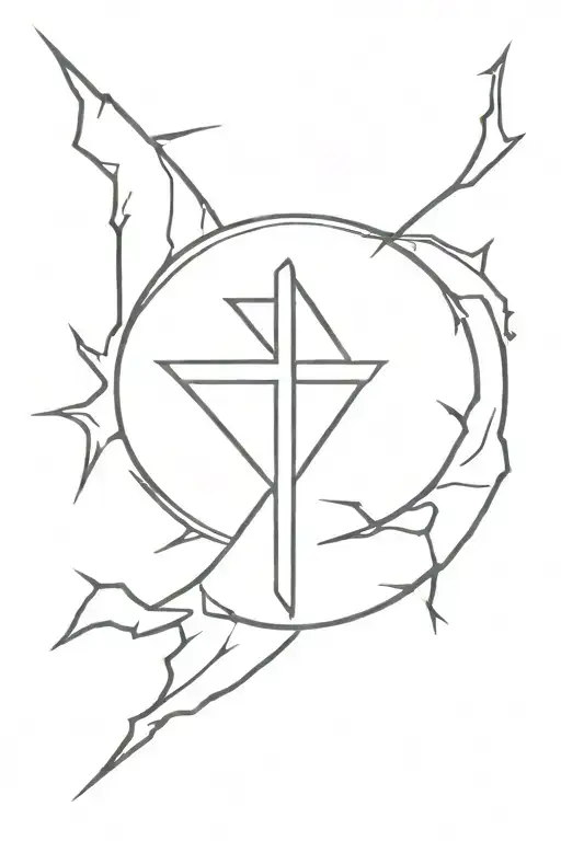 thunderbolt symbol of Zeus tattoo design idea
