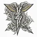 thunderbolt symbol of Zeus tattoo design idea