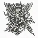 thunderbolt symbol of Zeus tattoo design idea