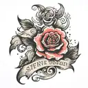 Create a tattoo with the words. The pain you feel today Will be the strength you feel  Tomorrow. With clouds behind tattoo design idea