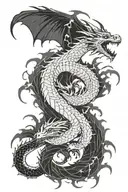 Dragons storm   tattoo design idea