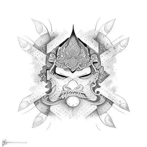 Bali tattoo with FITCATION 2023 blended into volcano mountain tattoo design idea