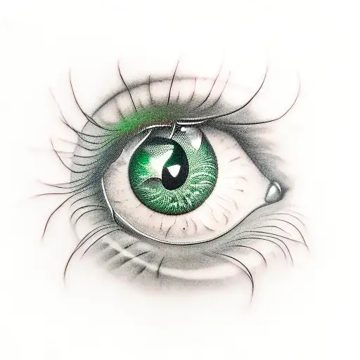 Dragon eye Green  tattoo design idea