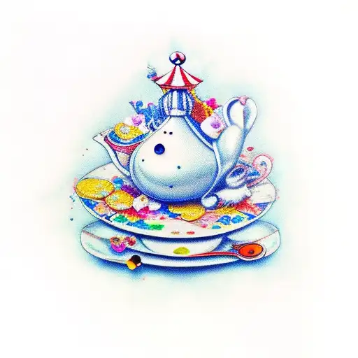 Alice in wonderland tattoo design idea