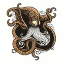 Squid crosshatching 1920's tattoo design idea