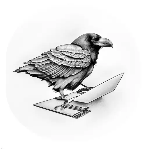 Raven Writing Desk tattoo design idea