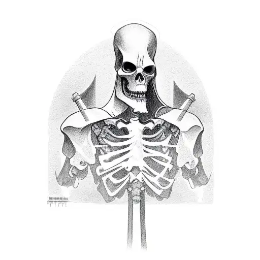 the grim reaper playing bingo  tattoo design idea
