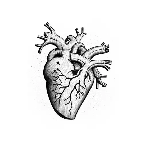  realistic heart made out of ribs tattoo design idea