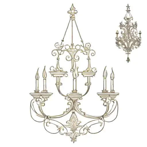 Chandelier engraved style tattoo design idea