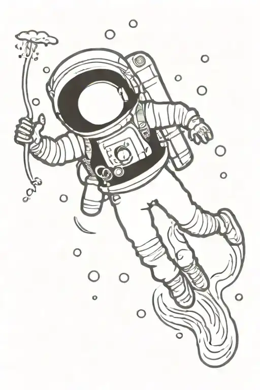 astronaut diving in water darken everything add more tattoo design idea