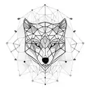 Geometric wolf constellation tattoo design idea