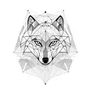 Geometric wolf constellation tattoo design idea