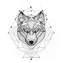 Geometric wolf constellation tattoo design idea