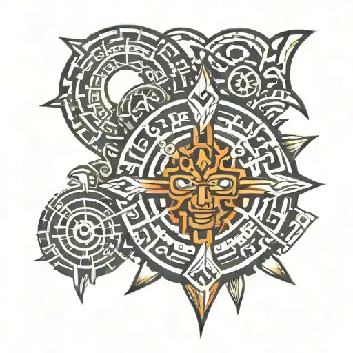 Mayans, Aztecs and tattoo design idea