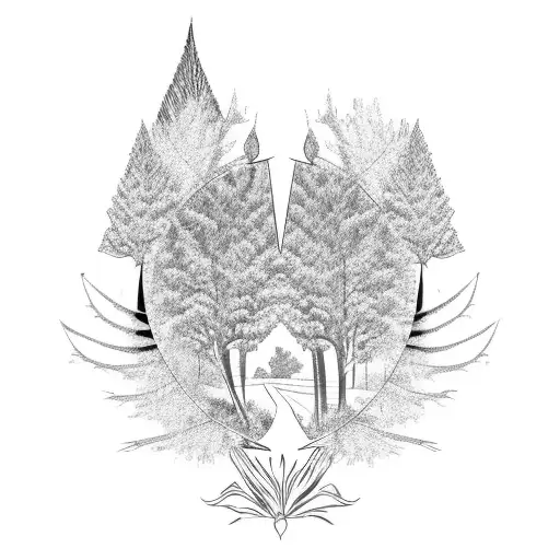 Cardinal and Willow tree tattoo design idea