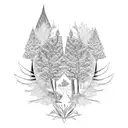 Cardinal and Willow tree tattoo design idea