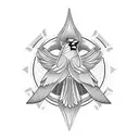 Cardinal and Willow tree tattoo design idea