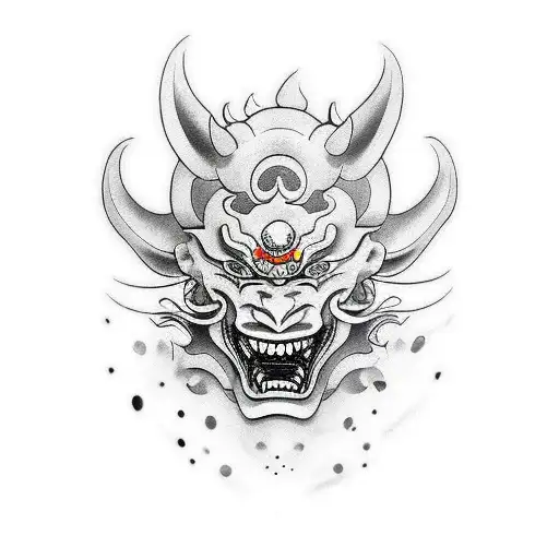 Hannya mask tattoo design idea