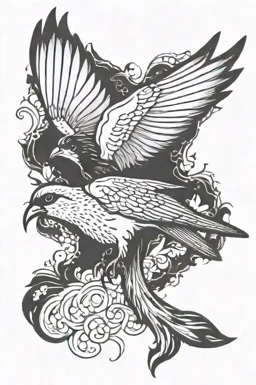 patronus swallow bird tattoo design idea