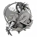 itachi uchiha with samurai tattoo design idea