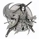 itachi uchiha with samurai tattoo design idea